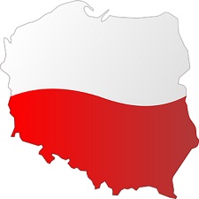 a map of Poland in Polish national colours